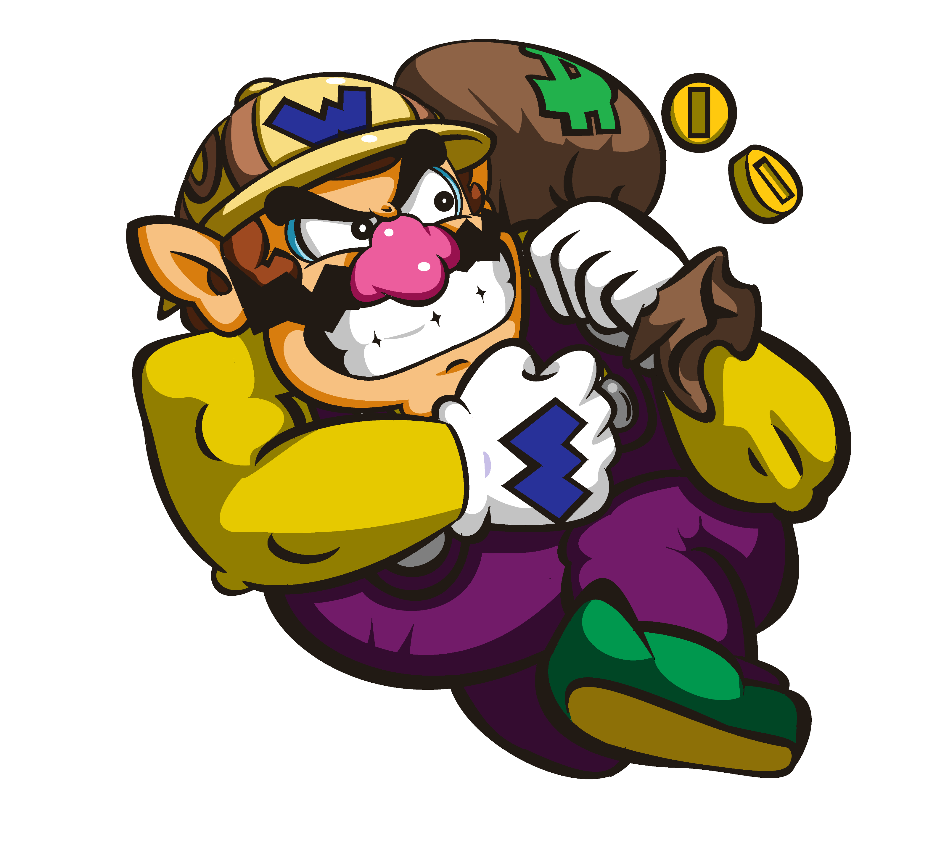 Wario an his bag o' gold!