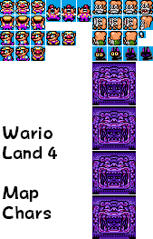 Wario Land 4 Map Characters