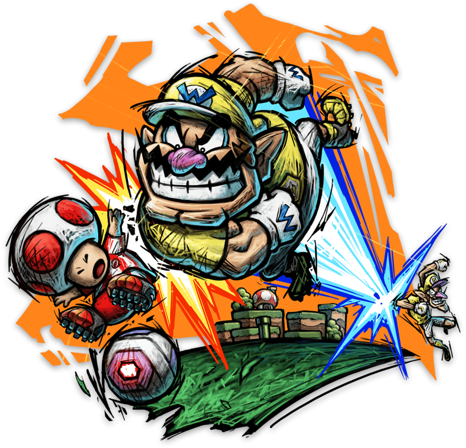 Wario vs Toad (Mario Strikers Battle League)